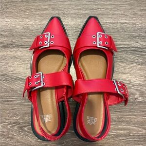 Target Women's Red Buckle Flats